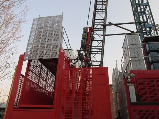 35m/min Building Site Hoist Q345B Steel Temporary Construction Elevators