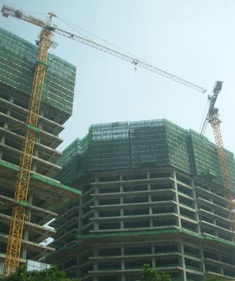Safety Monitor Device 6ton Fixed Tower Crane , 50m Qtz63 Tower Crane