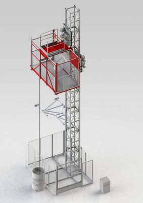 SC200 Building Material Hoist/ construction elevator with VFD control/hot dip galvanized mast and cage with busbar hoist