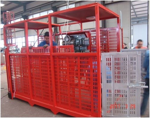 5Ton Building Site Hoist color customized material and passenger hoist with  open top cage, size can be customized