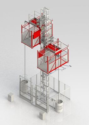Hot Galvanized Mast 21m/Min 2000kg Rack And Pinion Construction Hoist For Material