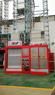 Double cages mid-speed with Rack and Pinion Building Hoist/ 2000kgs Load with Inverter and hot galvanized mast