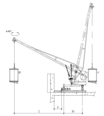250kg Load Building Construction Hoist BMU Building Cleaning Machine Non Track Mounted